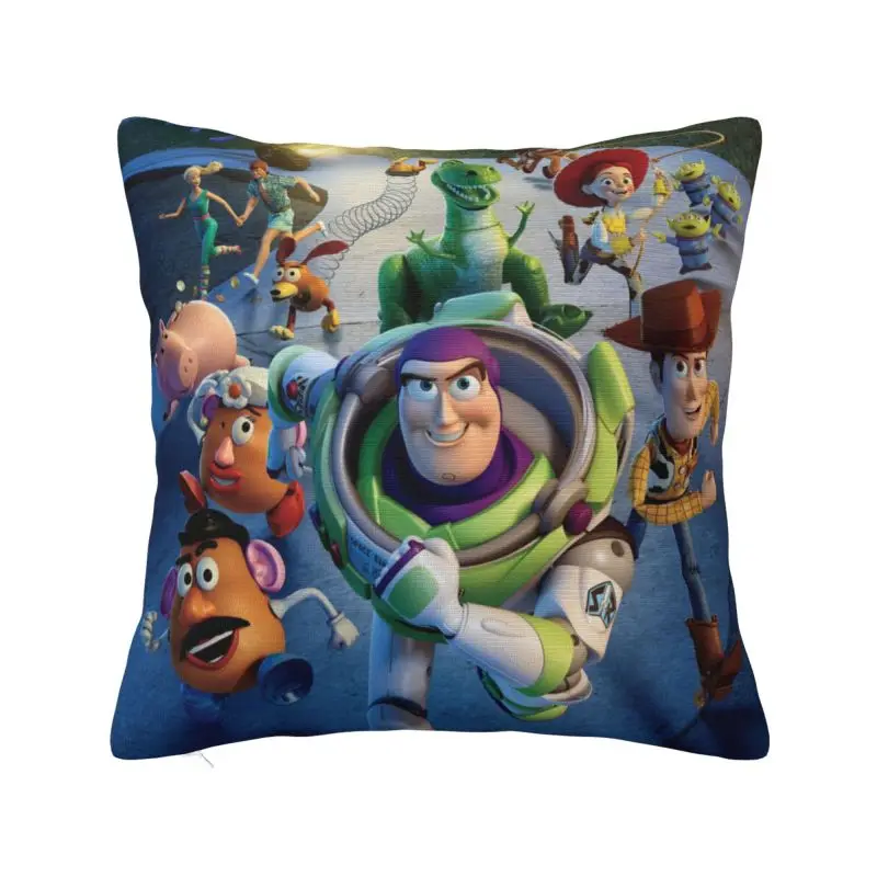 

Luxury Cartoon Toy Story Cushion Cover 45*45 cm Velvet Throw Pillow Case for Living Room Bedding Sofa Pillowslip