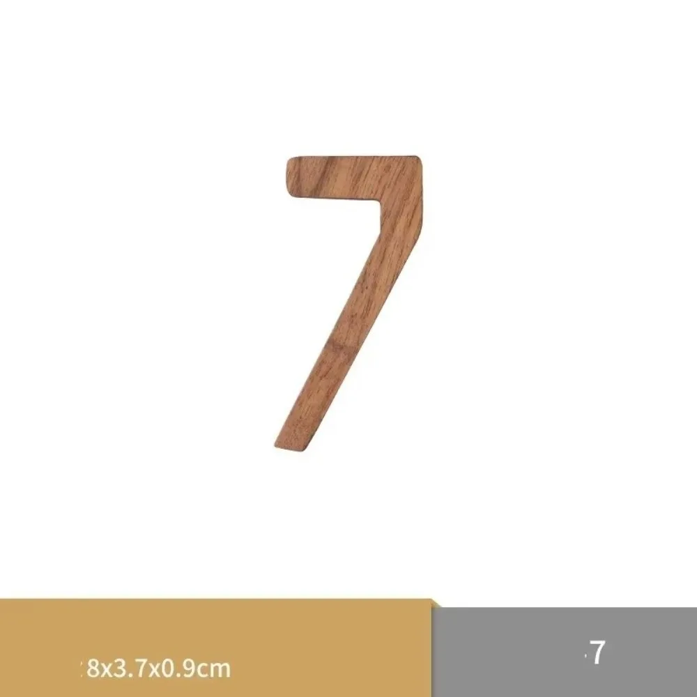 Nordic Walnut Wooden House Number With Adhesive Back 0‑9 Door Mailbox Label DIY Craft Outdoor Door Number Home Wall Decoration