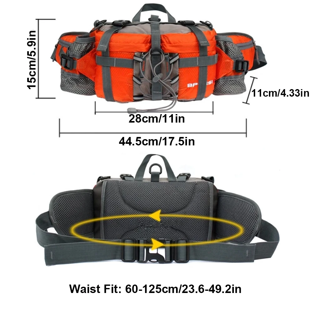 Obrázek 7: Unisex tramping pás pack s láhev držáky & bedra popruhy sport úložný brašna tramping fanny pack pro kemping cyklistika horolezectví