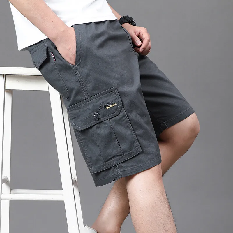 Mens Work Cargo Shorts Summer Casual Shorts Baggy Sports Gym Work Shorts 4XL Light Weight Cotton Sweat Knee Shorts - Image 2