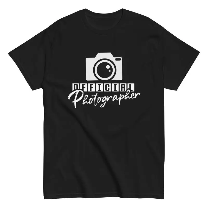 

Официальный фотограф Черная хлопковая футболка Фотография событий Фотография