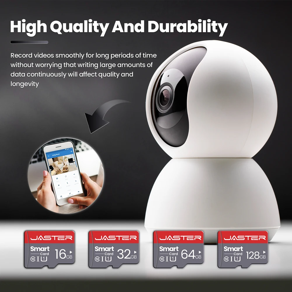 JASTER Memory Card 128G Free Card Reader Gift High Speed Class 6 TF SD Card Suitable for Mobile Phone Computer Speaker HD Camera