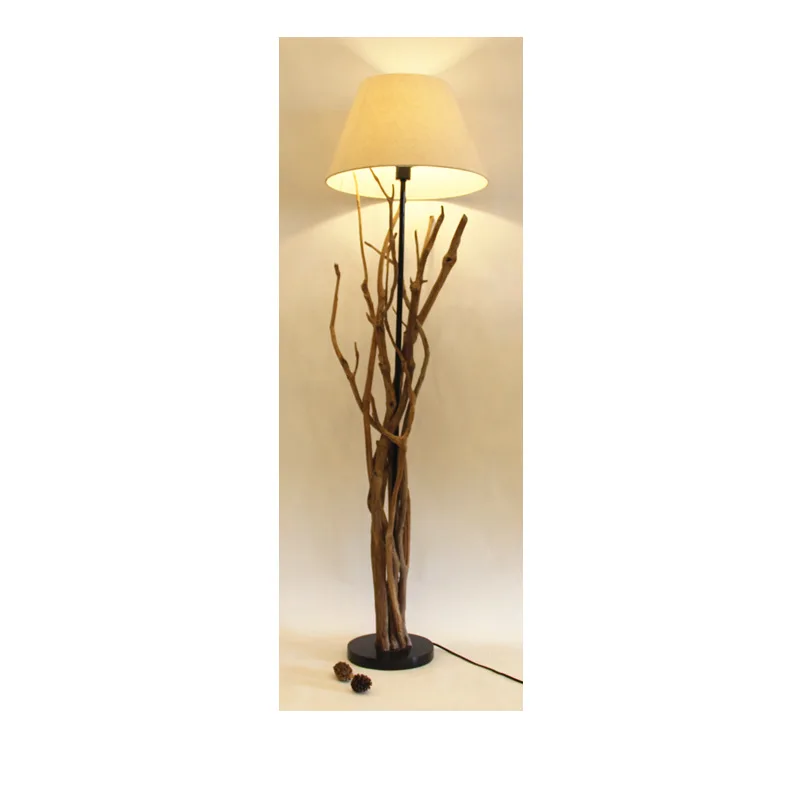 Handmade wooden table lamp Floor lamp Bed and breakfast Restaurant Cafe Rotten wood branches Decorative lamps