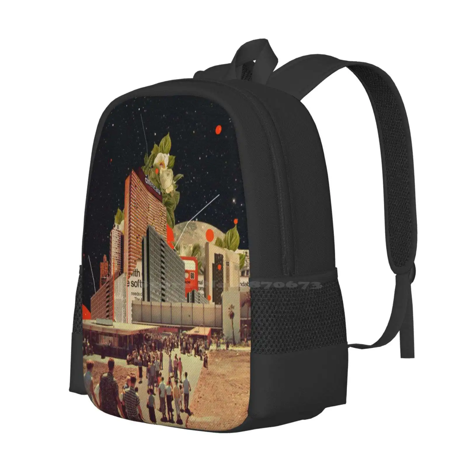 Software Road Hot Sale Schoolbag Backpack Fashion Bags Collage Vintage Space Software Road Computer People Pop Surrealism Dark