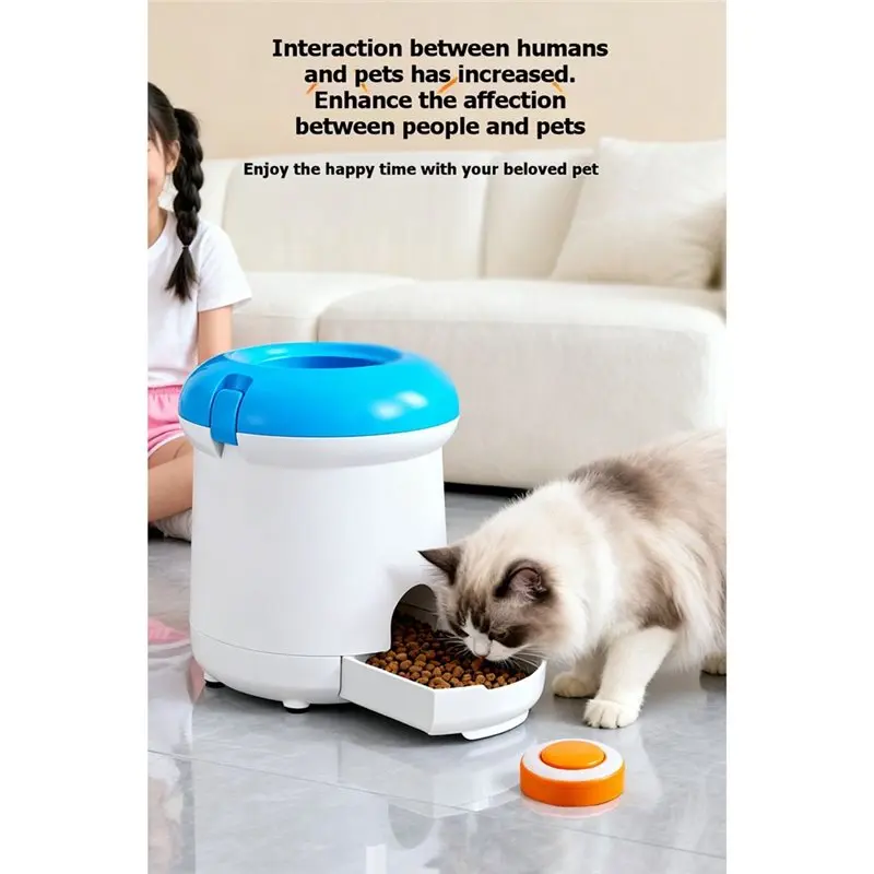 Feeder With Press-To-Dispense Function Interactive Cat Treat Dispenser Toy Rechargeable Freeze-Dried Pet Snack