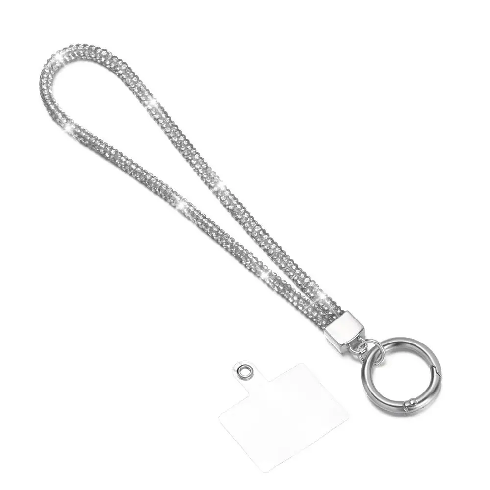 Fashion Bright Keychain Wrist Straps Rhinestone Phone Lanyard Crystal Anti-lost Rope Hanging Cord