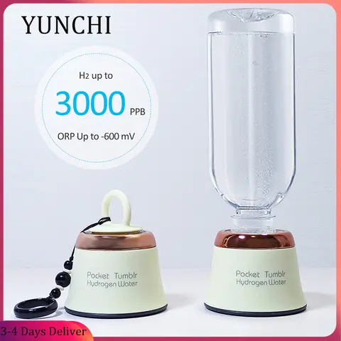 YUNCHI 수소 풍부한 물 생성기 병 DuPont N117 SPE/PEM 홈 오피스 스포츠 수소 발생기 H2 Lonizer 어댑터 포함 Best5