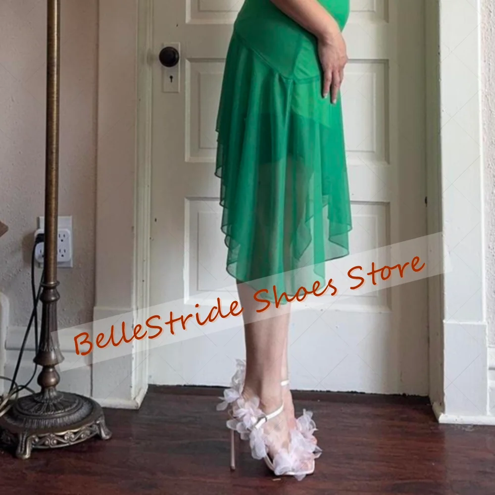 Różowe ażurowe pantofelki z ozdobnymi płatkami, odkryte palce, modne damskie buty, szpilki, wysokie obcasy, na imprezę, bankiet, randkę, 2025, Zapatos Para Mujere