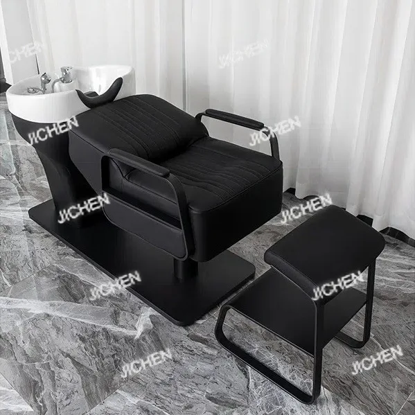 

Internet Celebrity Barber Shop Shampoo Bed Hair Salon Special Ceramic Basin Flushing Bed Semi-reclining Hairdresser