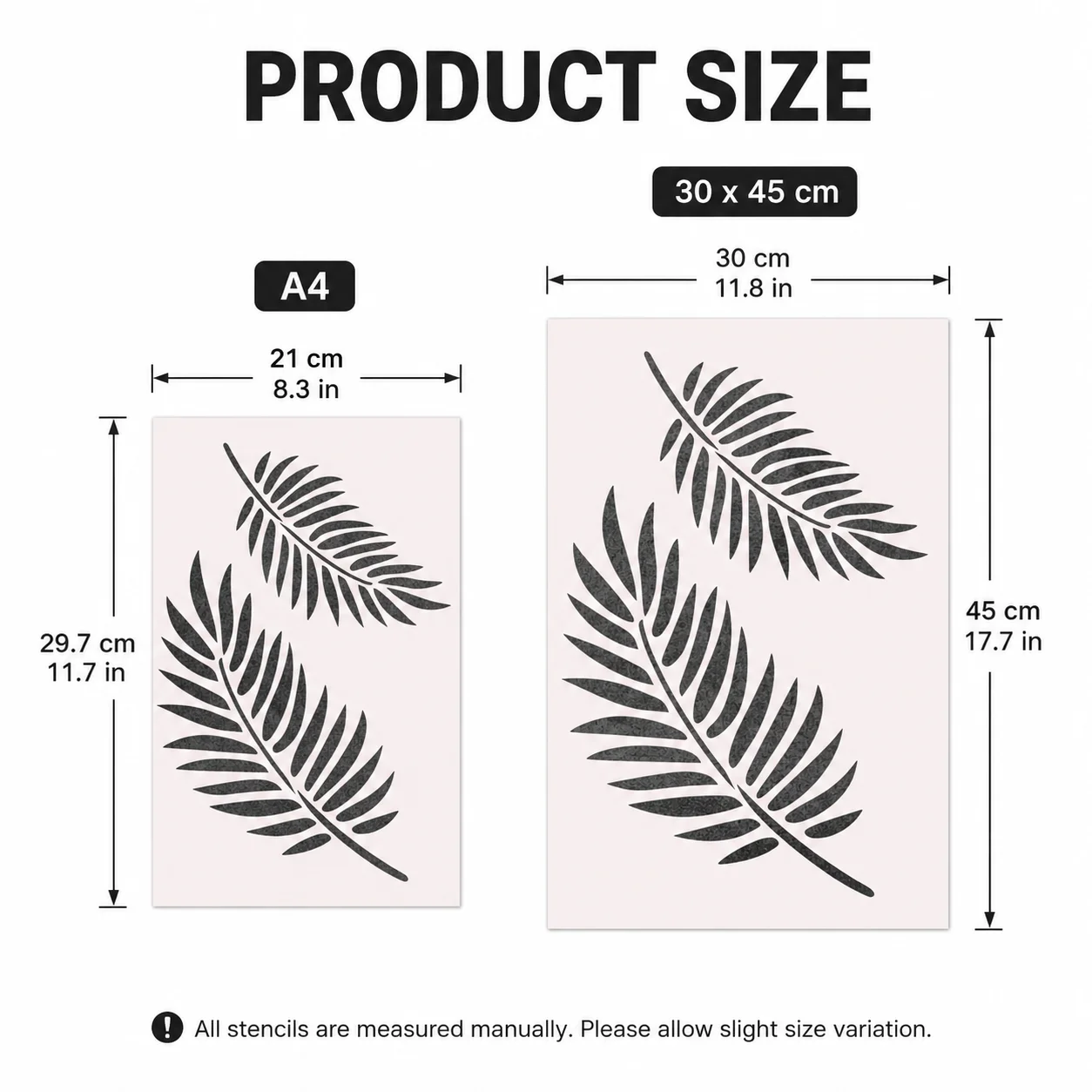1 Set A4 and 11.8x17.7inch Tropical Palm Leaf Stencils Reusable Painting Templates for Wall Canvas Fabric DIY Decor