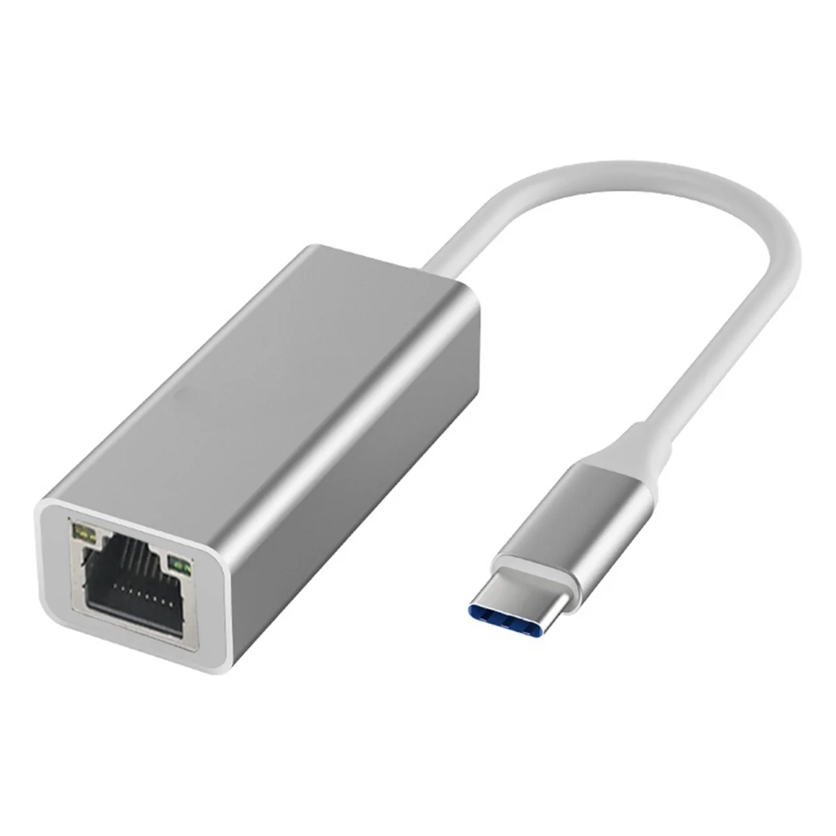 Type-C to Ethernet Adapter Type-C to RJ45 Interface Converter for All Kinds of Laptops Silver