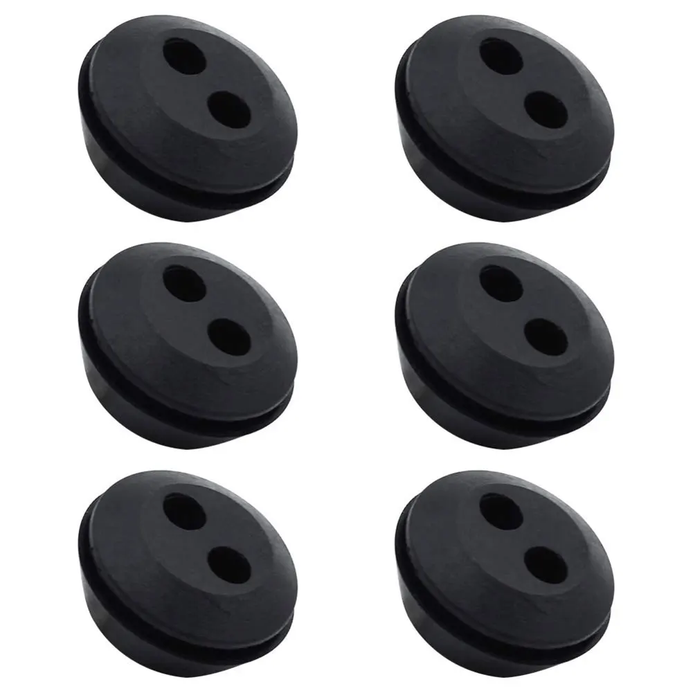 6pcs Rubber Grommet 2 Holes Fuel Tank Seal Grommet Fuel Tank For Brush Cutter Grass Trimmer Engine Part Garden Tool