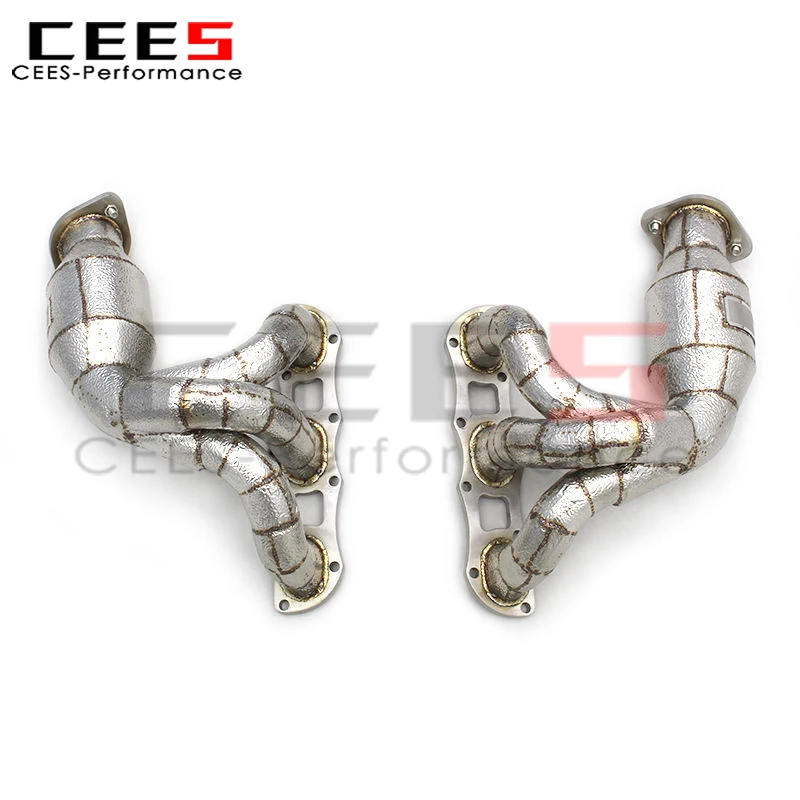 

Разъем выпускного коллектора двигателя CEES для Porsche Boxster/Cayman 987.2 2008-2012 100-300 ячеек с катализатором выхлопной трубы