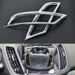 CITALL 2pcs New Chrome Dashboard Air Vent Outlet Cover Trim Garnish for Ford KUGA ESCAPE 2013 2014 2015