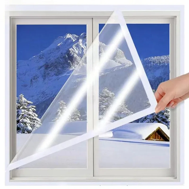 Window Insulation Film Winter Indoor Windproof Warm Self-Adhesive for Energy Saving Clear Soft Glass Shrink Heat Film