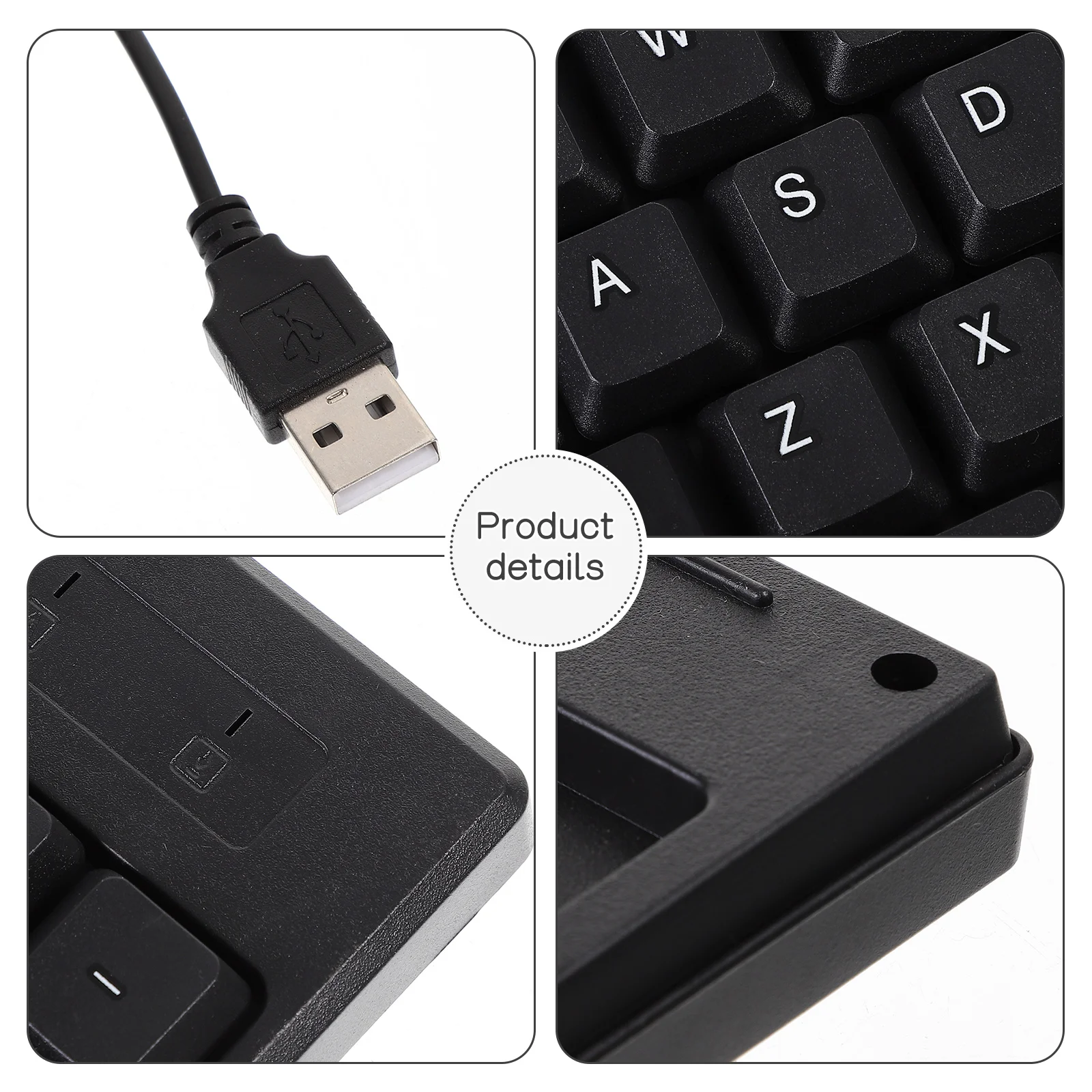

Стабильная проводная USB-клавиатура, цифровая клавиатура, полноразмерная для офиса, дома, игрового компьютера, работы, удобная, прочная, эргономичная, компактная