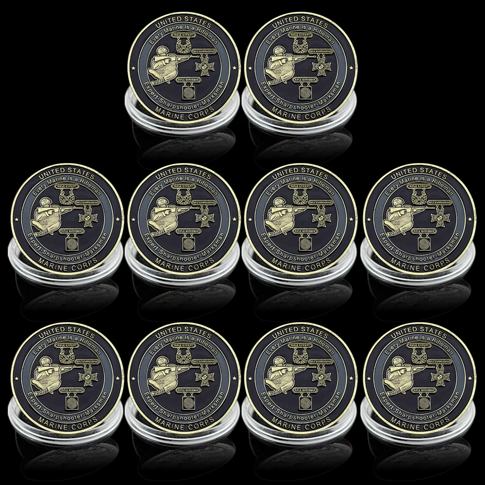 

US Marine Corps Rifleman Challenge Coin “This Is My Rifle” Creed Commemorative Military Collectible Gift Coin