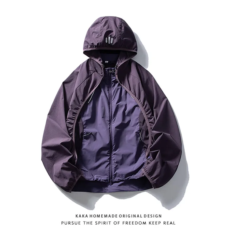 

Легкая летняя куртка-ветровка для мужчин с защитой от солнца, свободного кроя, для велоспорта, активного отдыха, быстросохнущая, из дышащей ткани