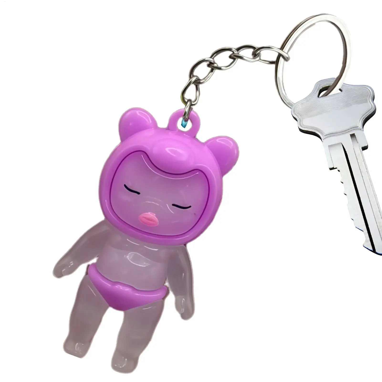 Cute Resin Color Changing Keychain UV Light Detection Discoloration Pendant Fashion Portable Bag Ornament  Purse Key Ring Decor