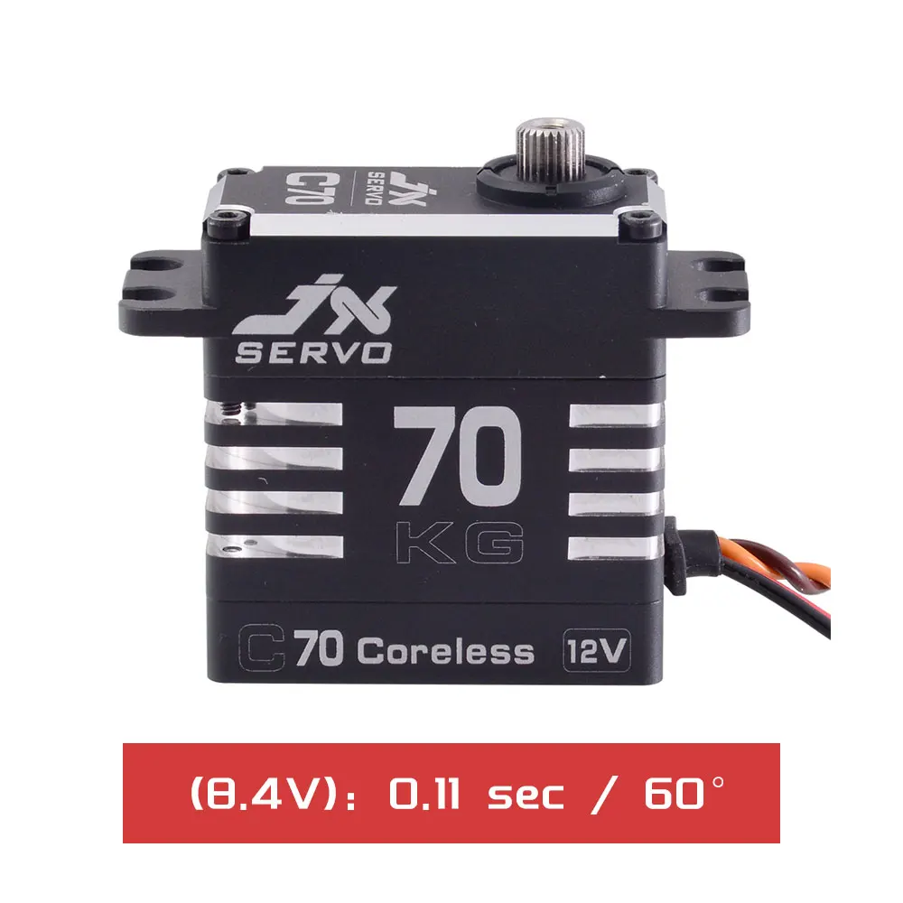 

Rc Servo Jx C70 72Kg Coreless Servo14V 0.1Sec Steel Gear 180 Degree Full Cnc Shell for Rc Car Truck Robot Airplane Drone