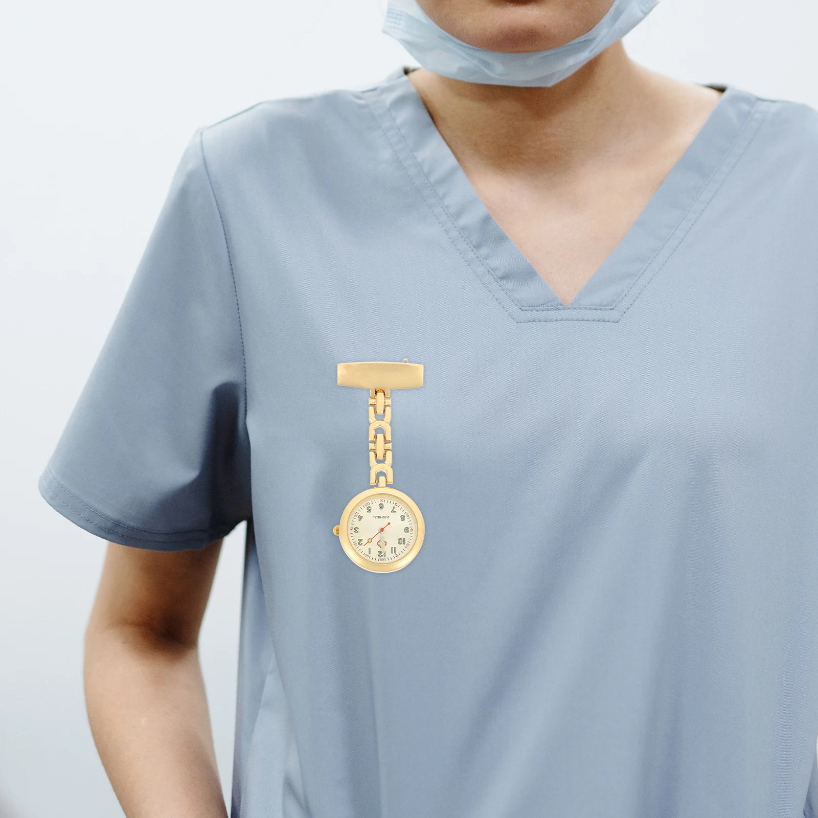 Luminous Dial Pocket Watch Nurse in Dark Nursing Decorative Brooch Chest Mute Lightweight Durable for Chef Doctor