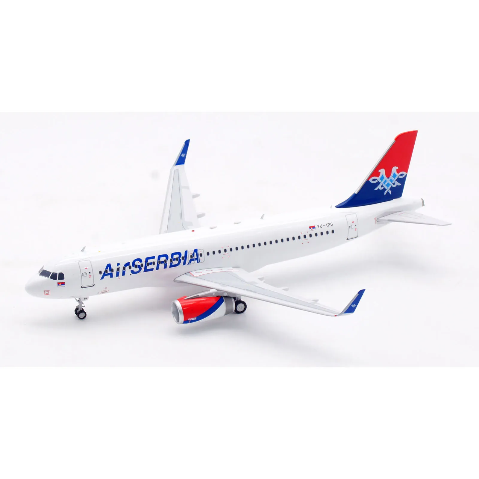 IF320JU0924 Alloy Collectible Plane Gift INFLIGHT 1:200 Air Serbia Airbus A320-200 Diecast Aircraft Jet Model YU-APO With Stand