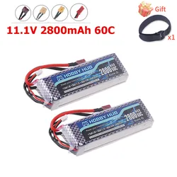 1/2pcs Lipo 3S 11.1v 2800mAh 60C Battery For RC Car Boat Helicopter Quadcopter Remote Control Toys 11.1v Lipo Battery