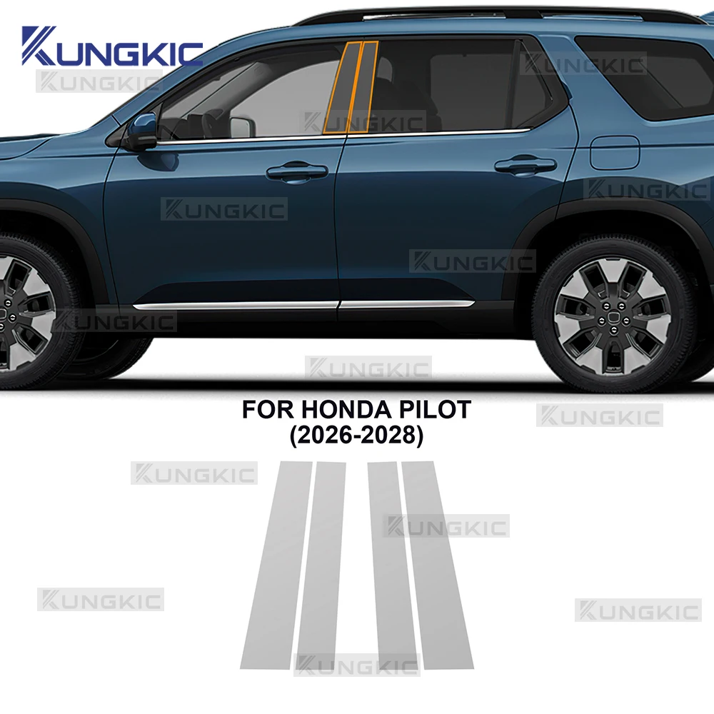 For Honda Pilot 2026 2027 2028 Car B C Pillar Rearview Headlight Emblem Film Anti-Scratch TPU Smoked Clear Pre Cut Sticker