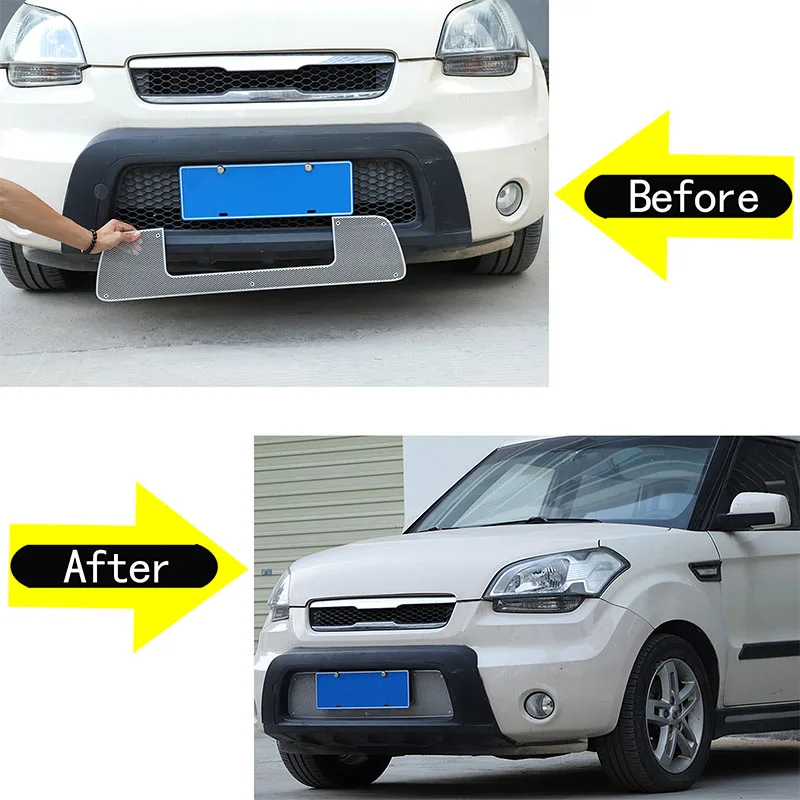 For Kia Soul 2009-2013 Front Grills Anti-insect Network Net Protective Net Cover Panel Accessories