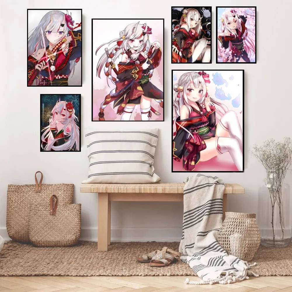 Nakiri Ayame Hololive Anime Posters Stickers Living Room Bedroom Entrance Cafe Wall Art Decoration Painting Kawaii Room Decor