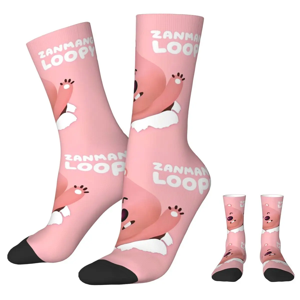 Zanmang Loopy Say Hello Cartoon Autumn Winter Fashion Men's Women'sSocks Cute Kawaii Non-slip Sports Socks