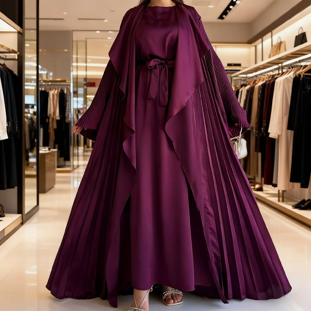 

Ид женское платье мусульманская Абая комплект из 2 предметов на шнуровке для вечеринки Джалабия Рамадан Vestidos Largos Kaftan 2026 Длинный халат Марокко Кафтан