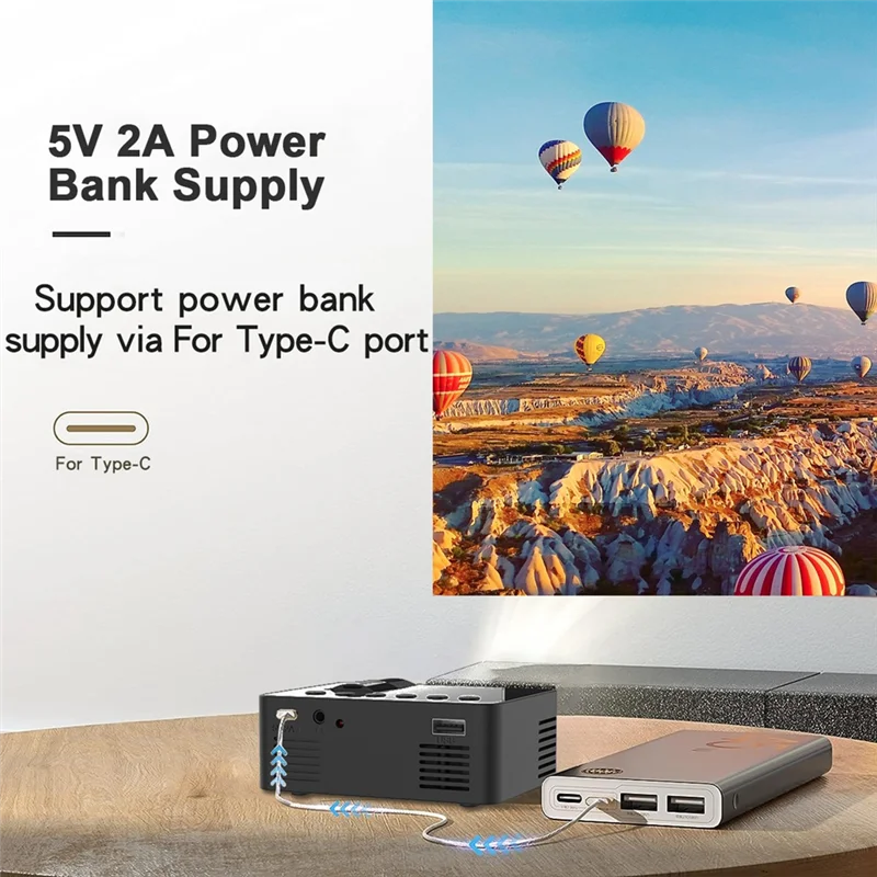 Well Made-YT100 Mini Home Projector Projector Portable Mini Home Theater Wireless Cell Phone Multi-Function Projector Durable Ea