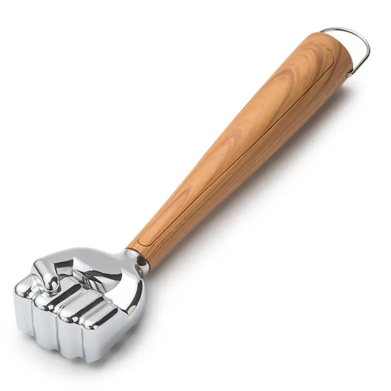 PHFU-Meat Tenderizer Hammer Heavy Duty Meat Mallet Pounder Dual-Sided Head And Non-Slip Wood-Grain Handle