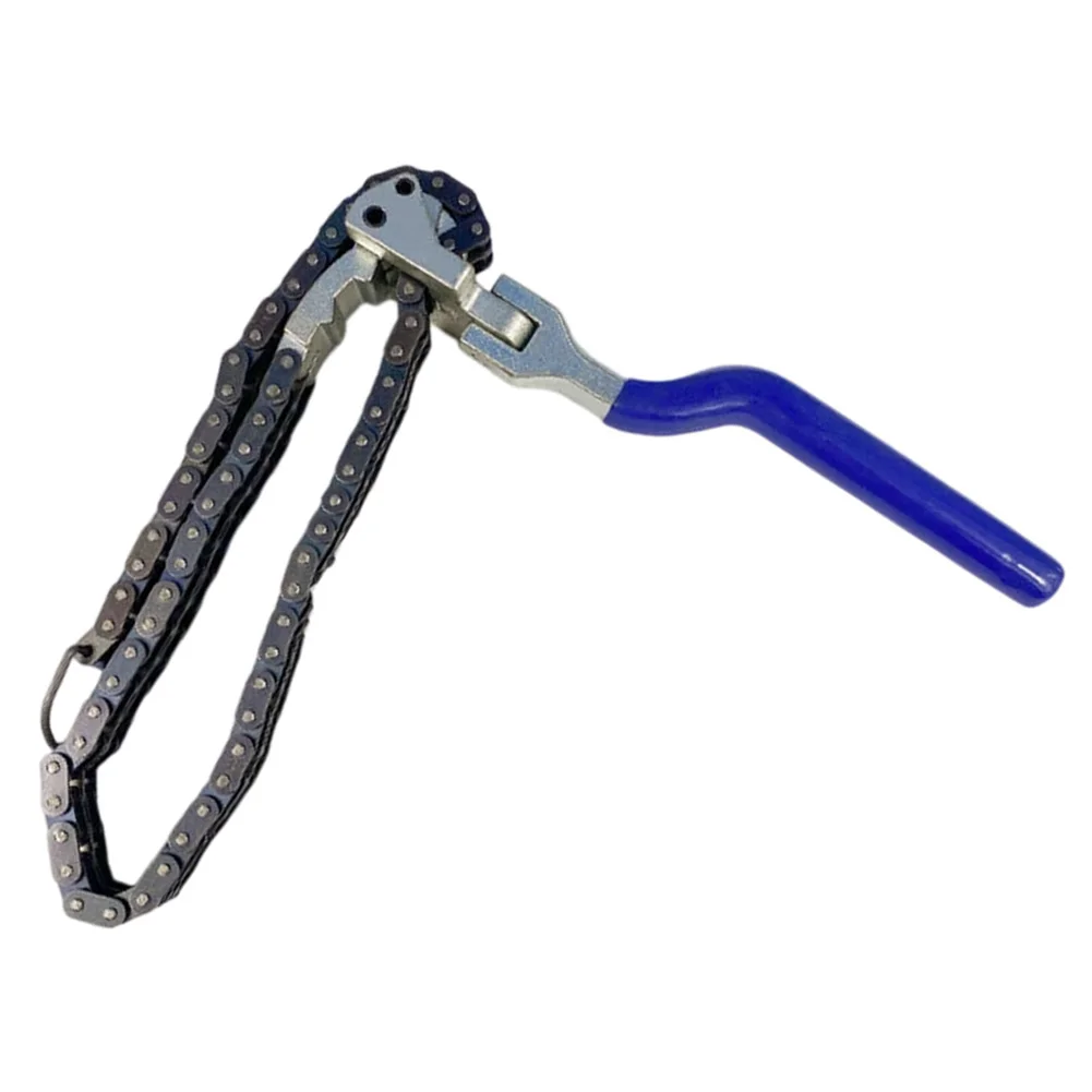 Chain Filter Wrench with Flexible Chain Adjustment from 6 to 19.5 cm and Anti Slip Double Hook Spring for Oil Filter Maintenance