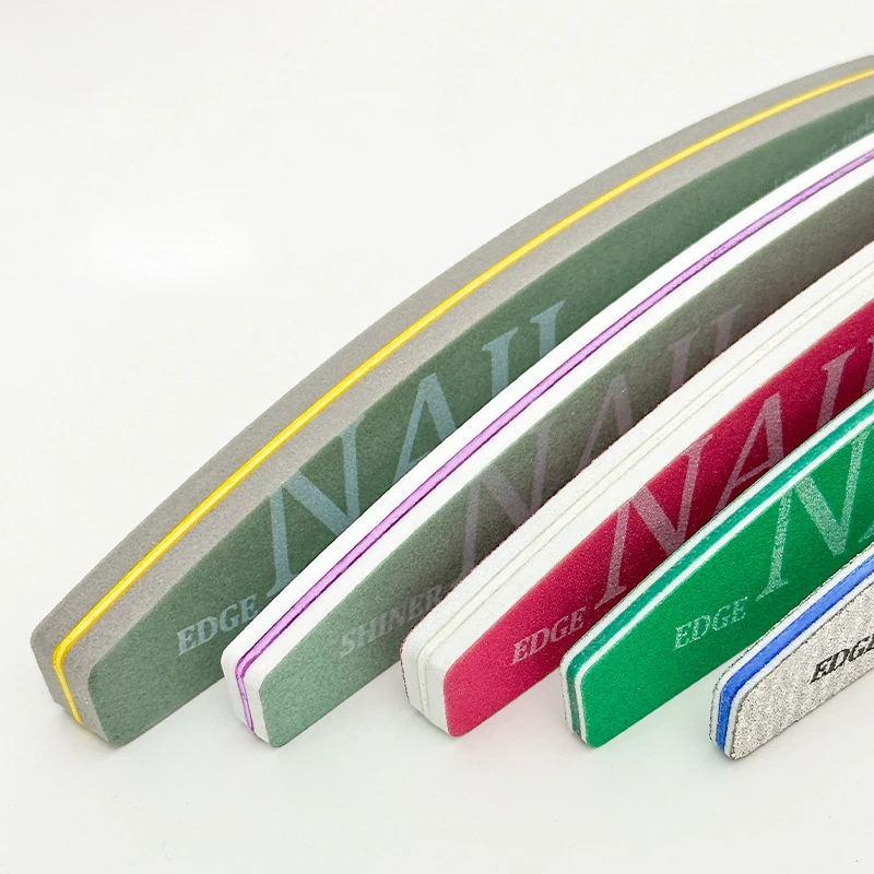 12-5 قطعة ملف الأظافر 80/100 حصى المهنية مانيكير الصنفرة إهاب مزيل هلام تلميع الملفات الأظافر المخازن المؤقتة مسمار أداة فنية