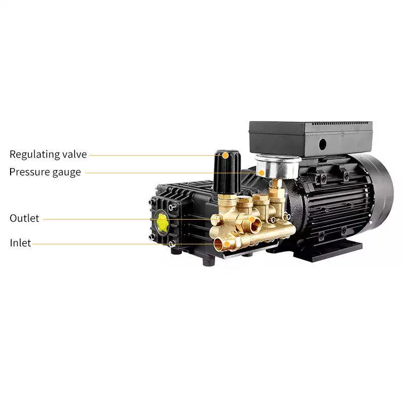12 L/min 2200W Self-contained Electric Ultra-high Pressure Washer Car Wash Pump, Motor, for High Pressure Water Cleaning Process