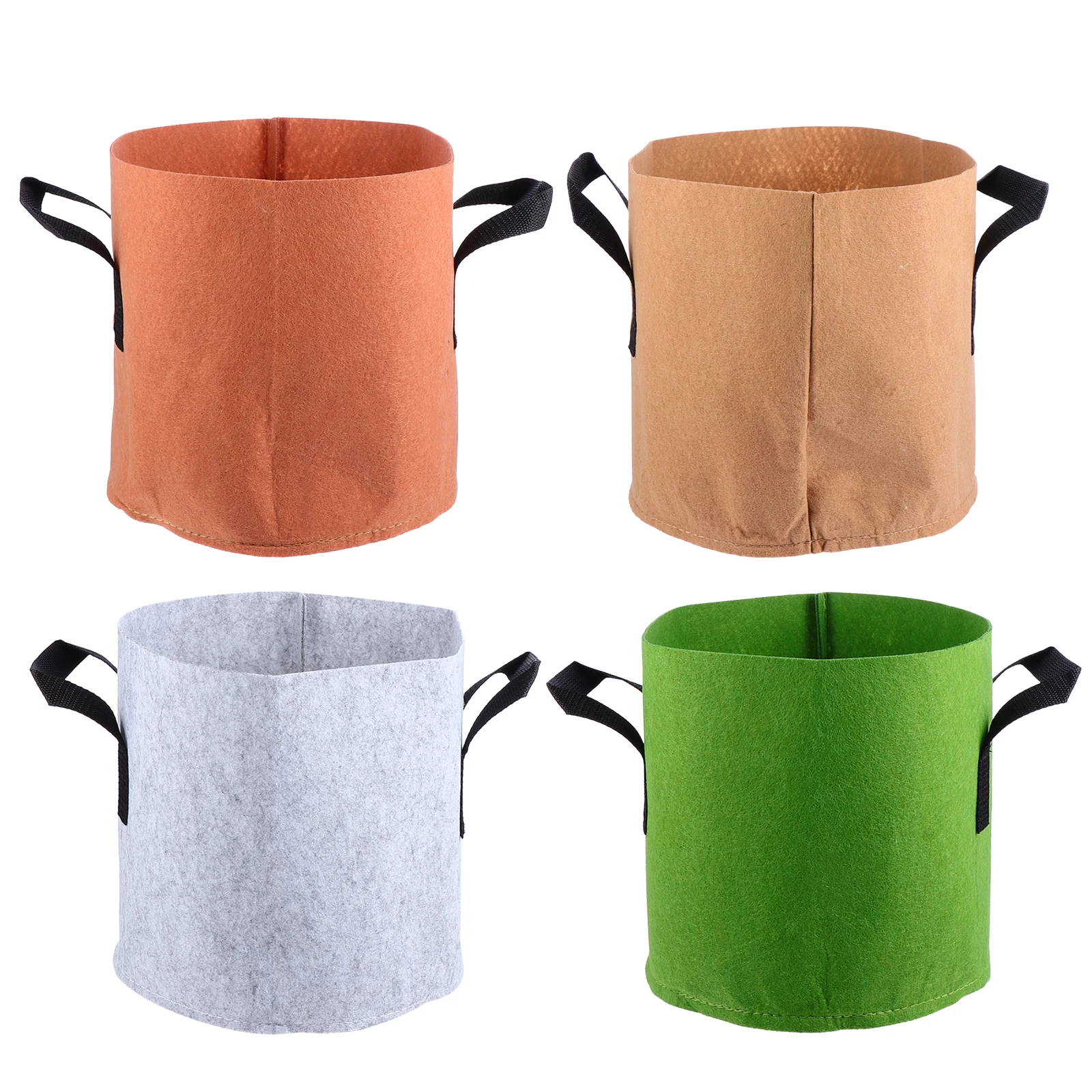

4pcs Vegetable Planting Bag Non-woven Fabric Large Capacity Vegetable Planting Pouch Reusable Storage Bin