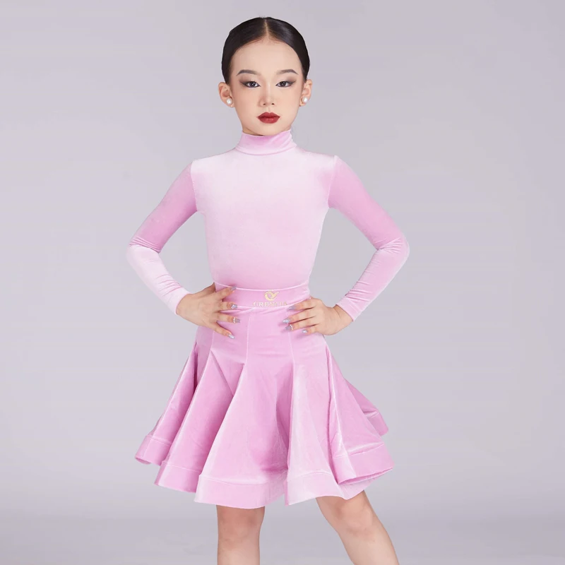 Children\'S National Standard Ballroom Dance Dresses Girls Latin Dance Performance Dress Kids Samba Rumba Dance Costume DWY10064