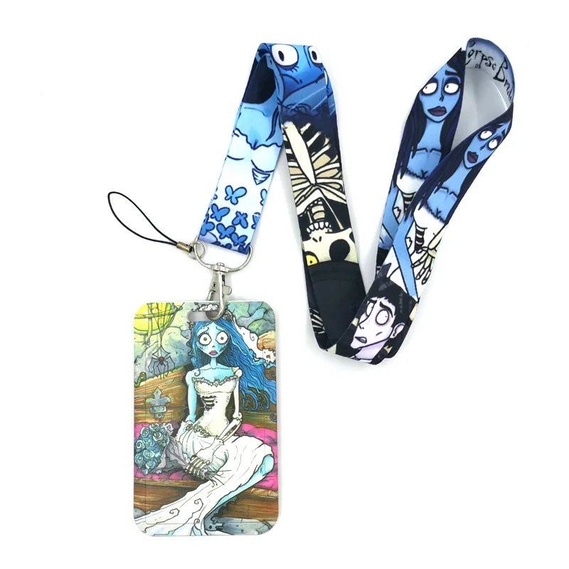 Corpse Bride Key lanyard Car KeyChain ID Card Pass Gym Mobile Phone Badge Kids Key Ring Holder Jewelry Decorations