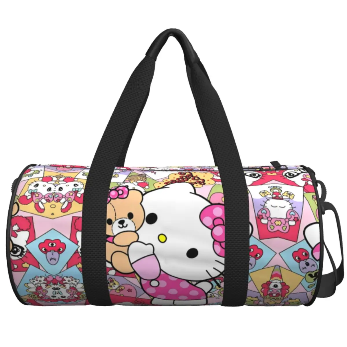 Hello Kitty Travel Bag Fashion Sports Bags Large Novelty Gym Bag Men Printed Weekend Fitness Bag