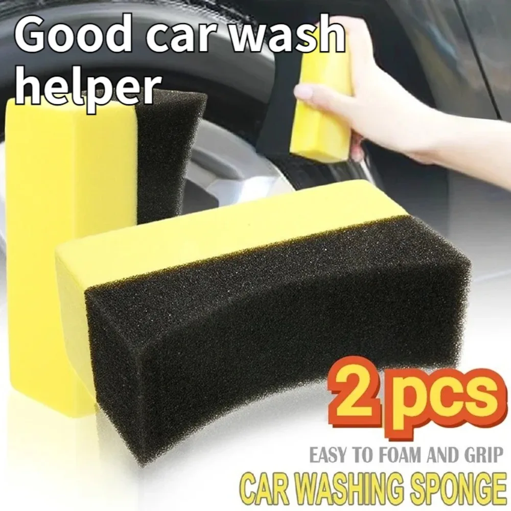 

2Pcs U-Shaped Auto Tire Cleaning Sponge Multi-Function Wheel Waxing Polishing Dressing Tool