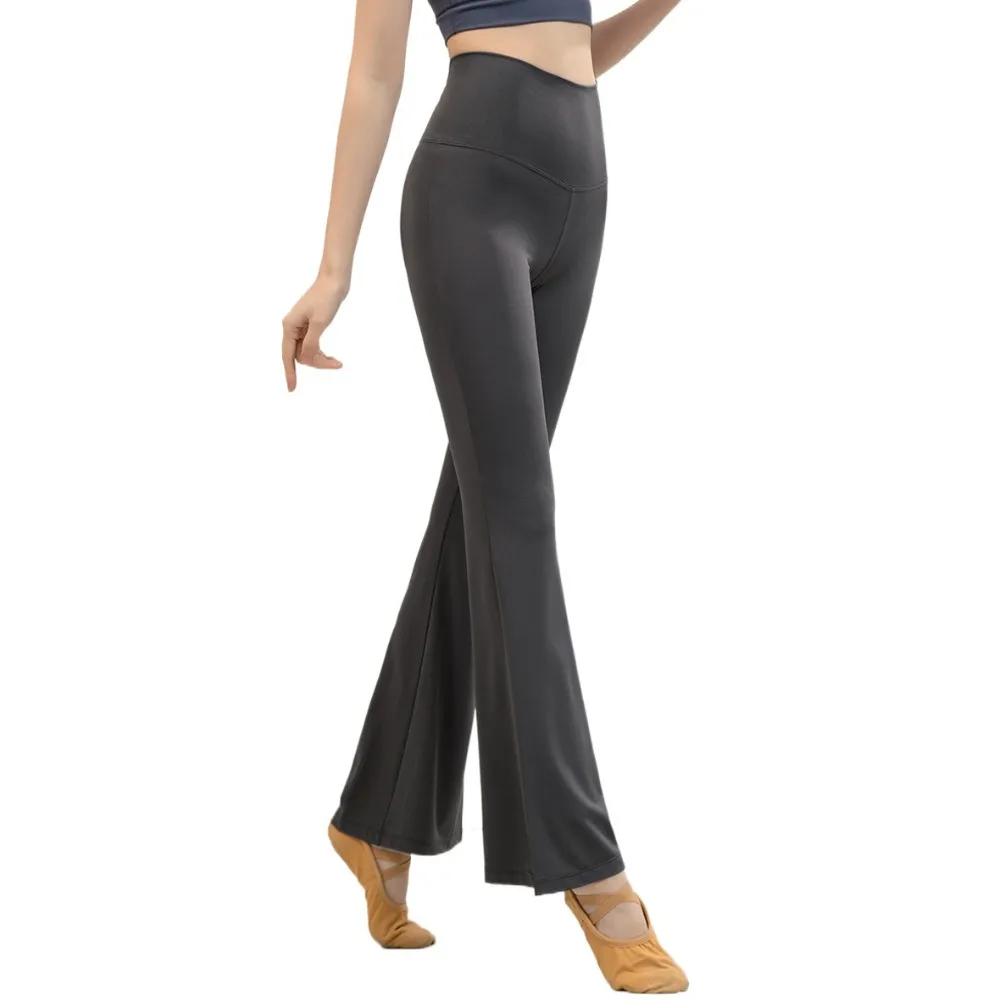

Leggings With Velvet Yoga Pants Crisscross Straps Micro Flared Fitness Pants Quick Drying Slim Fit High Elastic Pants Winter