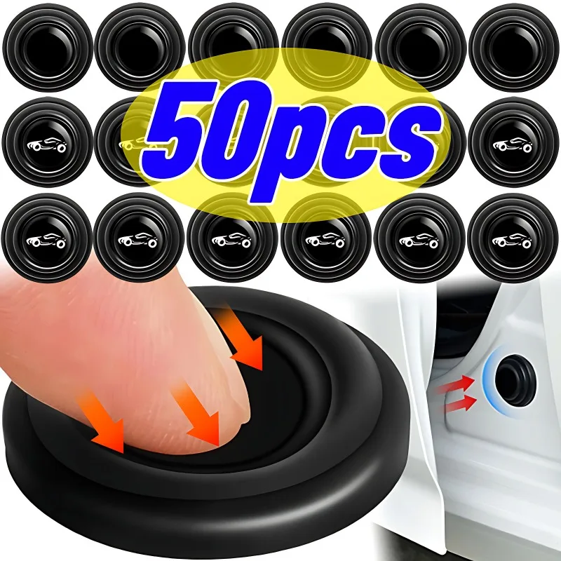 Amortisseurs de porte de voiture en Silicone, 50/1 pièces, tampons universels Anti-choc, autocollants de protection de porte de voiture, tampon de joint Anti-Collision