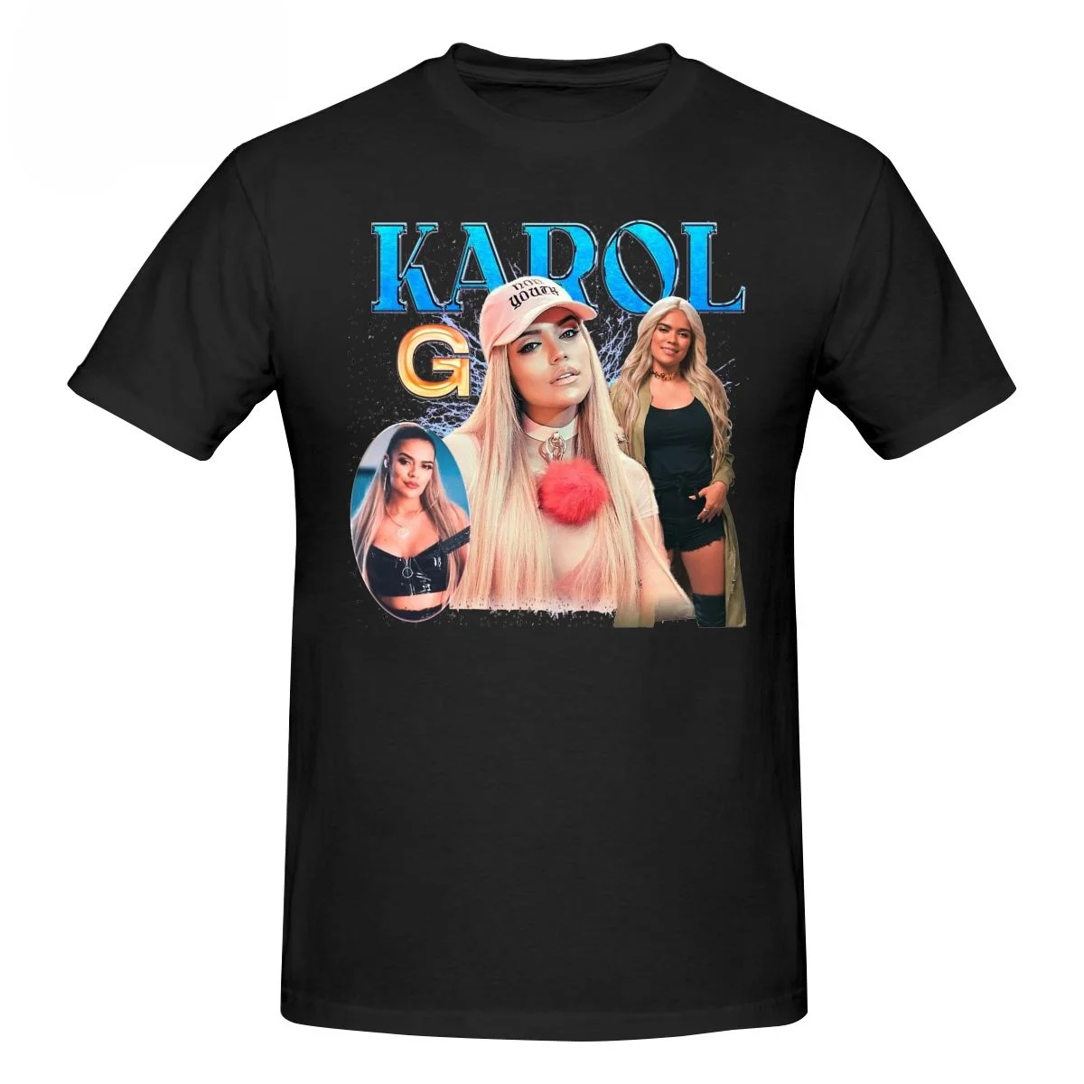 Karol G T-Shirt for Men Novelty Pure Cotton Tee Shirt Crew Neck Short Sleeve T Shirt Original Clothing