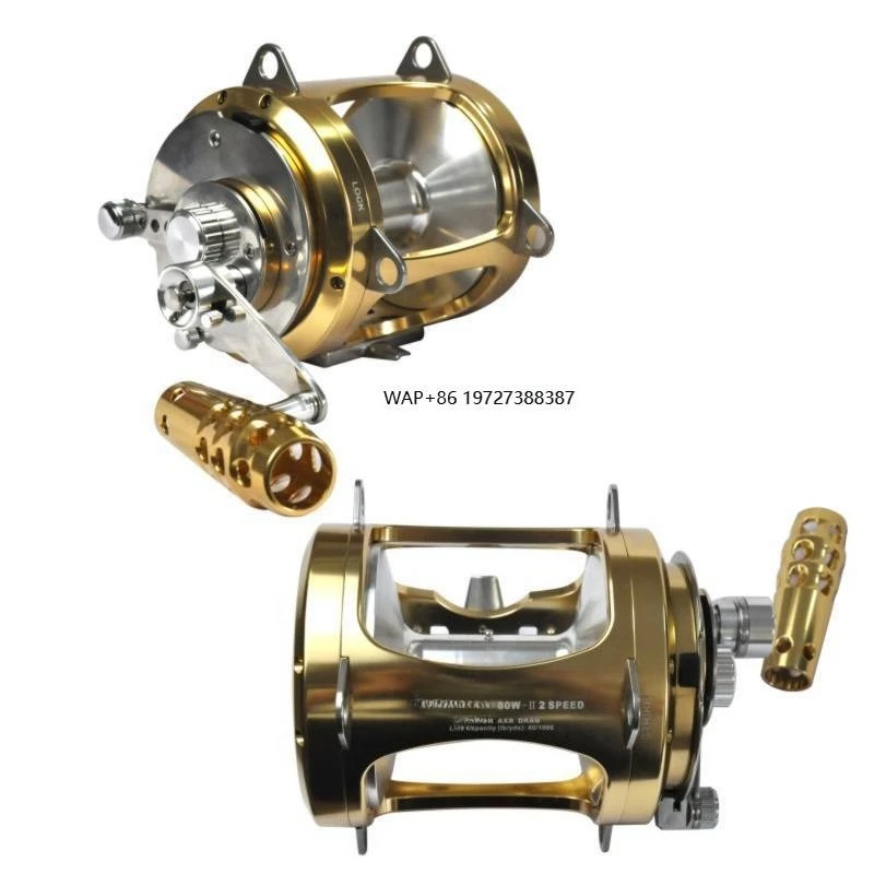 Hot Sale 2 Speed Heavy Duty 30W 50w 80w Full Metal Shark Tuna Fishing Reels Deep Sea Ocean Boat Saltwater Big Game Trolling Reel