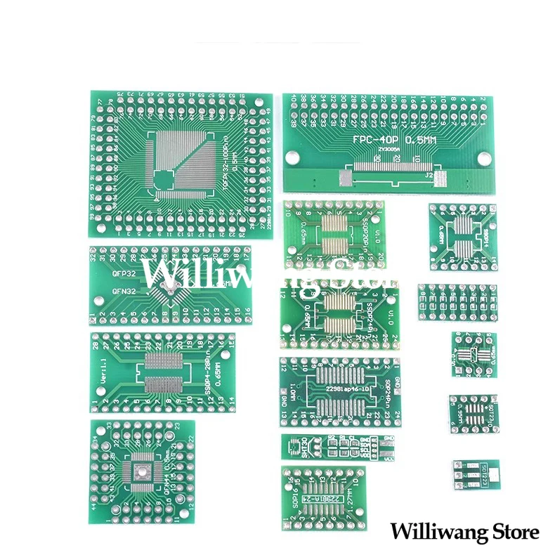 10PCS NEW SOP TO DIP Adapter Board 8 10 16SSOP20 28SOT223QFP32QFN44 48TQFP64FPC40