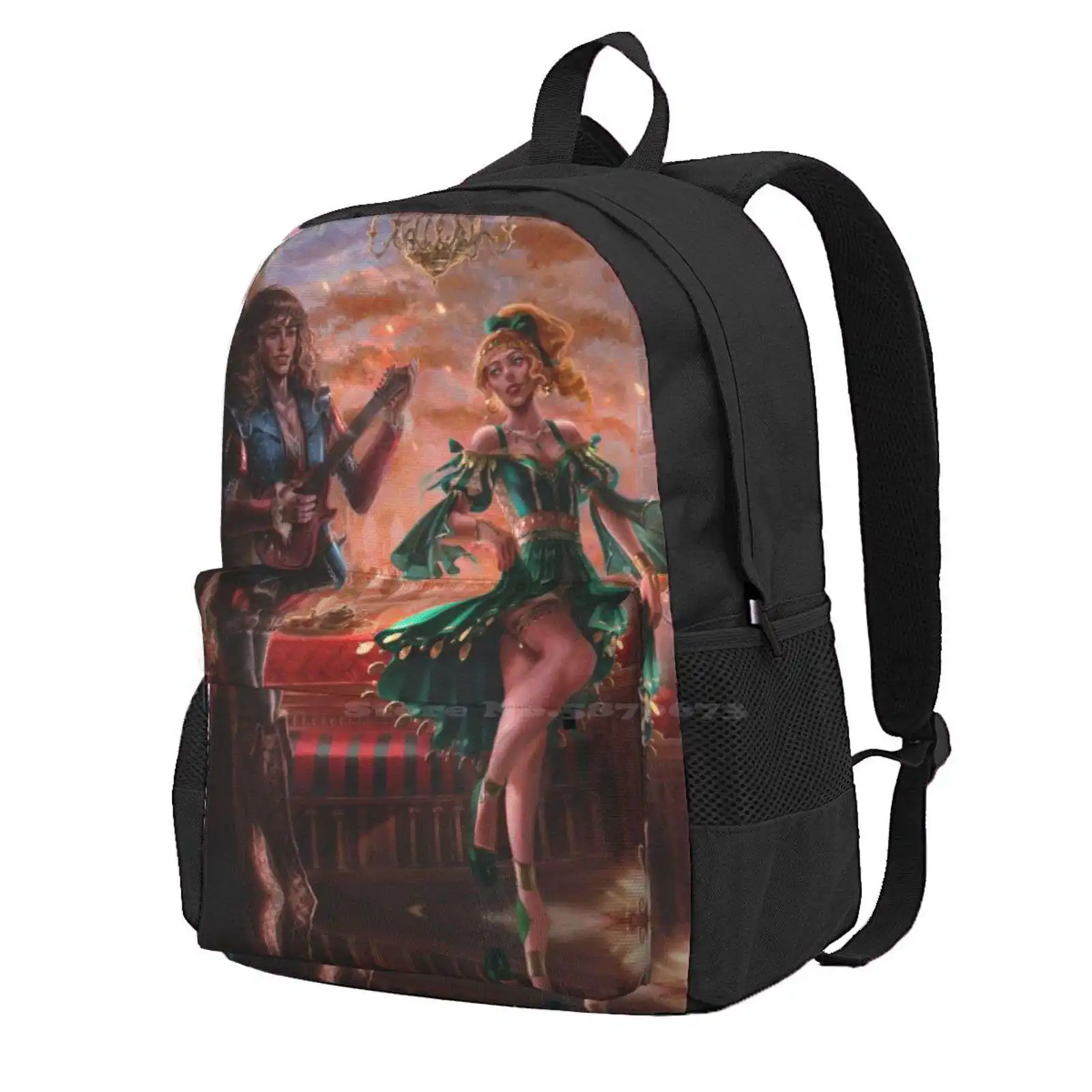 

Medieval Hellcheer Fashion Travel Laptop School Backpack Bag Eddie Munson Chrissy Cunningham Hellcheer Fanart Medieval Eddissy