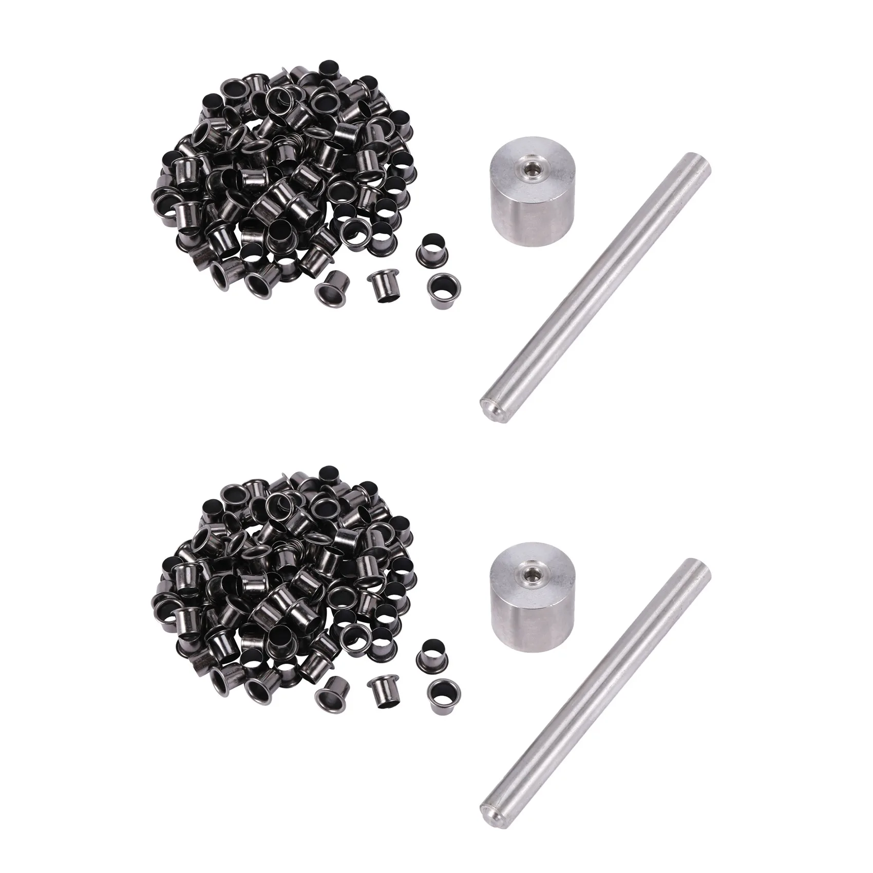 AB42-2Set Tools+200Pcs Rivets Nail Installation Tools With Silver Brass Nails