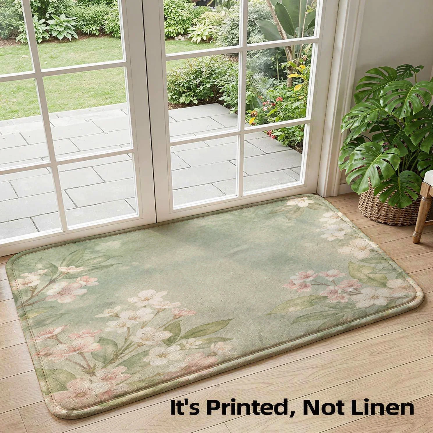 Exquisite Floral Cottage Garden Doormat Entrance Mat Runner Rug for Hallway Entryway Decor Spring Home Decorating Indoor Outdoor